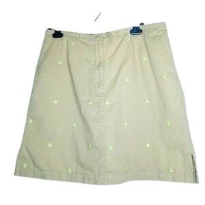 Lizgolf‎ Beige Cotton Skirt Shorts Skorts Embroidered Floral Golf Size 12